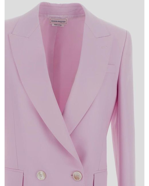 McQueen Purple Cropped Wool-Blend Jacket