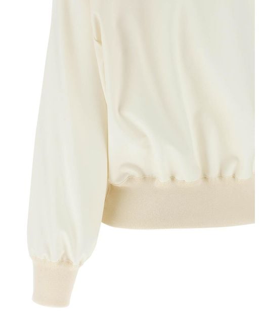 Fabiana Filippi White Insert Bomber Jacket