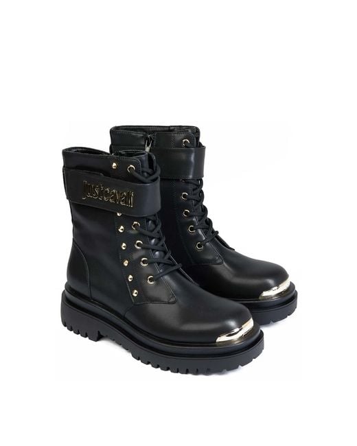 Just Cavalli Black Bourne Logo Boot