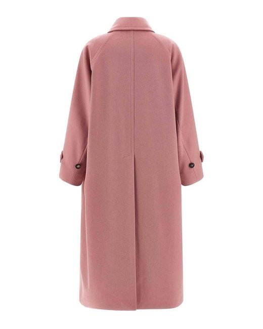 Alberto Biani Pink Wool Coat