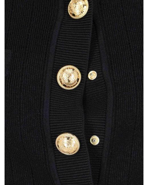 Cardigan Con Bottoni Decorativi di Balmain in Black