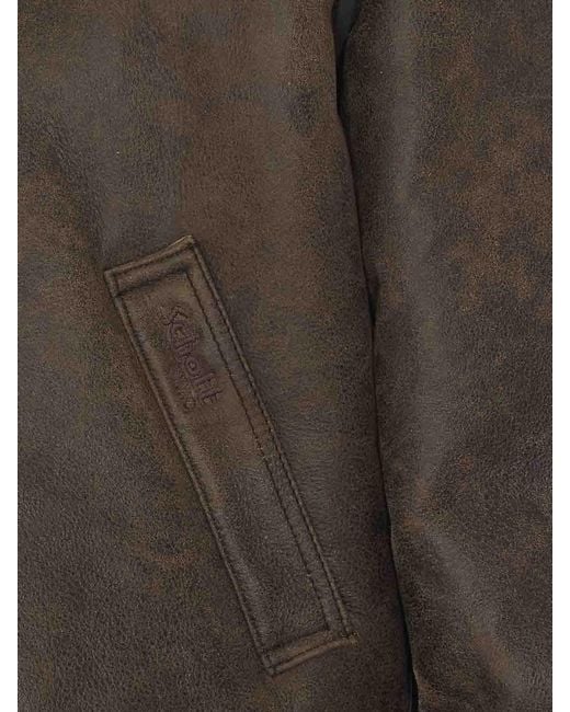 Schott Nyc Green Shearling Jacket for men