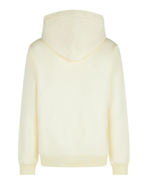 Lanvin White Logo-Embroidered Kangaroo Pocket Hoodie for men