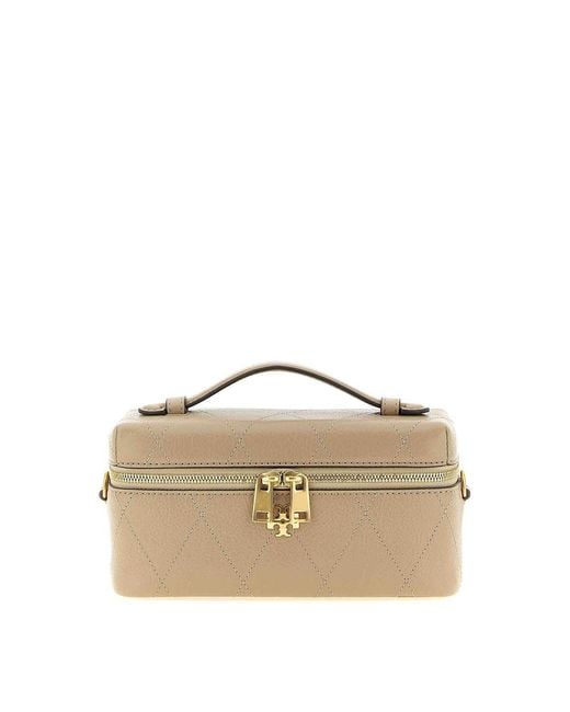 Tory Burch Natural Charlie Vanity Case Crossbody Bag