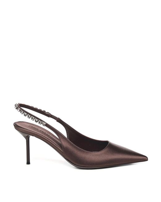 Paris Texas Brown Lidia Satin Slingback