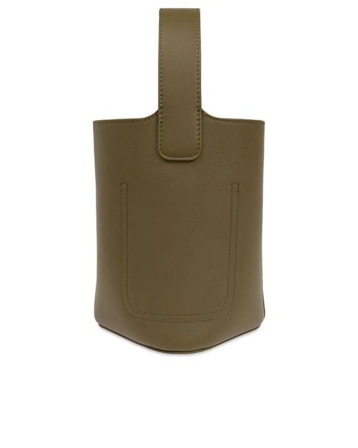 Loewe Green Smooth Leather Mini Pebble Bucket Bag