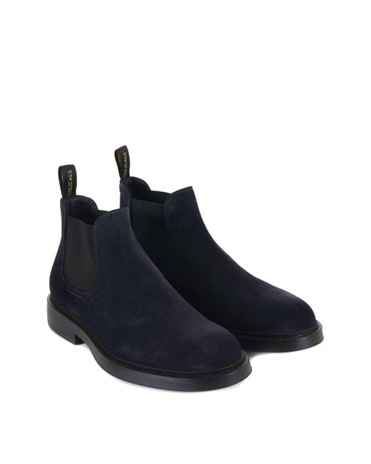 Doucal's Blue Doucals Suede Ankle Boots for men