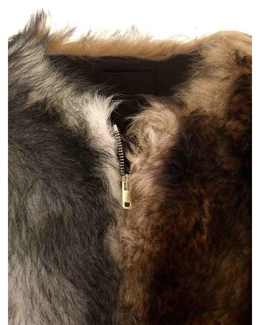 DURAZZI MILANO Black Crewneck Fur Coat