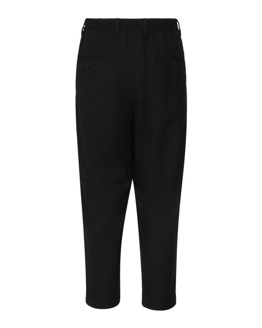 Marni Black Cropped Trousers In Fresh Wool for men