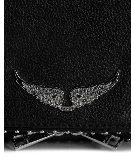 Zadig & Voltaire Black Rock Grained Leather Studs