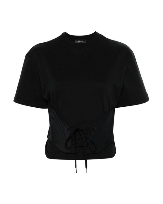Mugler Black Cotton Corser T-shirt