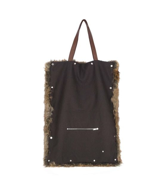 Niccolò Pasqualetti Brown Faux Fur Tote Bag