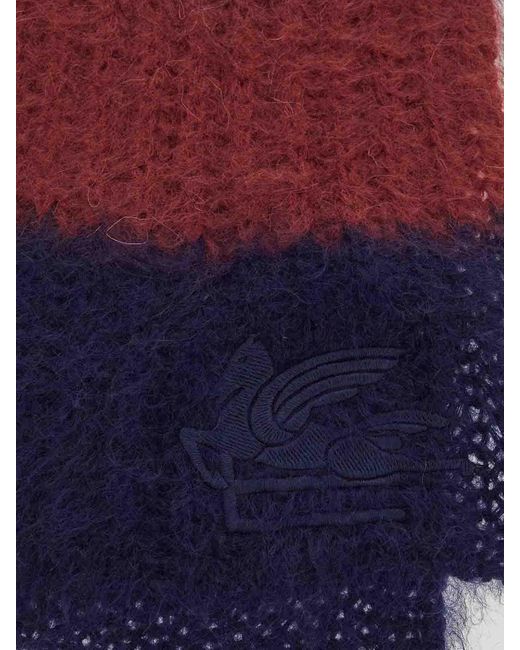 Etro Blue Knitted Scarf for men