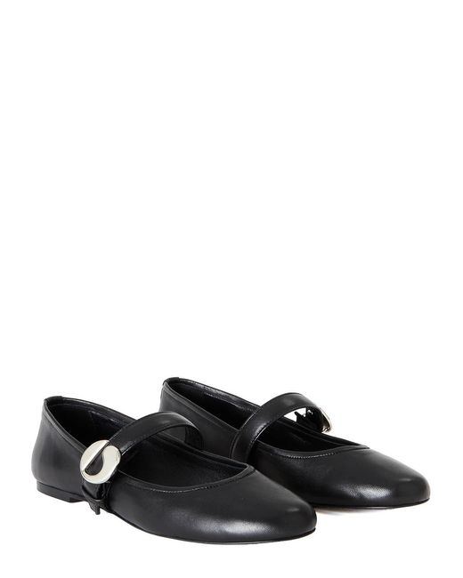 Coperni Black Mary Jane Belt Leather Ballerina Flats