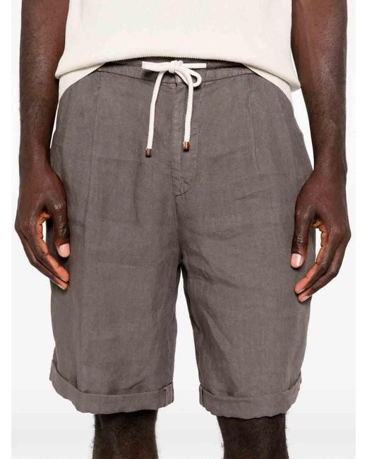 Brunello Cucinelli Gray Bermuda Shorts With Drawstring for men