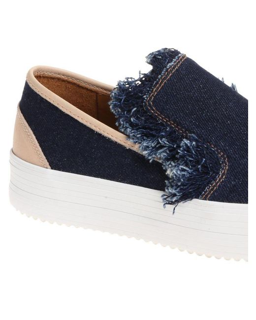 See By Chloé Blue Slip-On Sneakers With Fringes