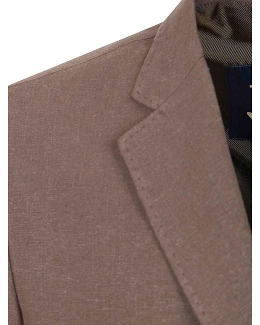 Herno Brown Single-Breasted Blazer for men