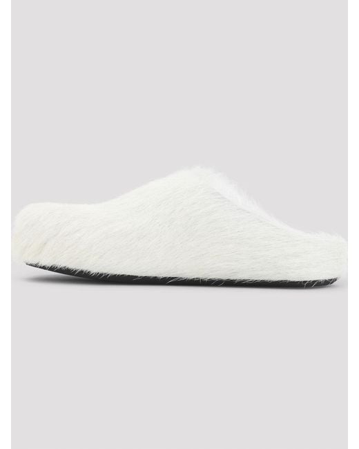 Marni White Fussbett Sabot