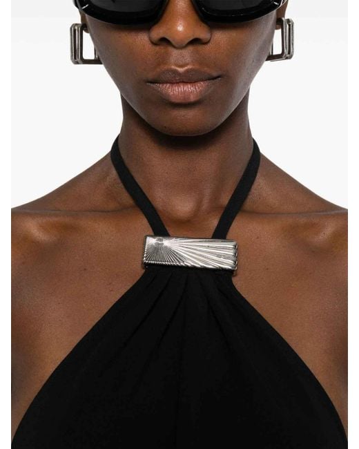 The Attico Black Halterneck Midi Dress
