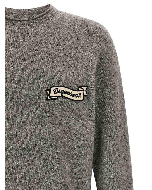 DSquared² Gray Knop Yarn' Sweater for men