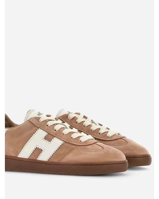 Hogan Brown Cool H Calfskin Sneakers