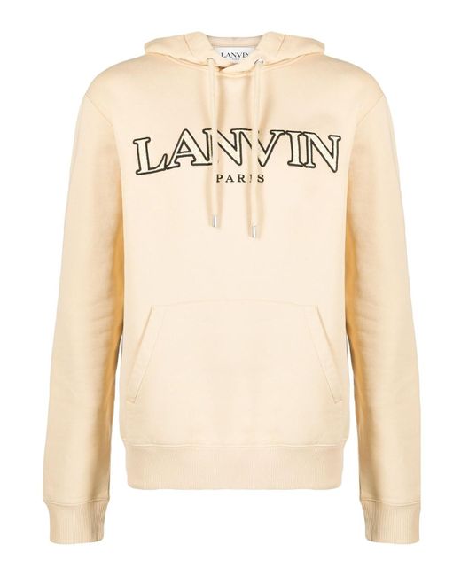 Lanvin Natural Logo-embroidered Hoodie for men