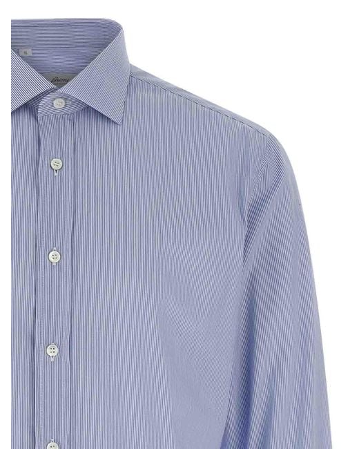 Brioni Blue Trevi Mark Shirt for men