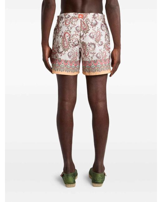Etro Red Polyester Swim-Trunk Roma for men