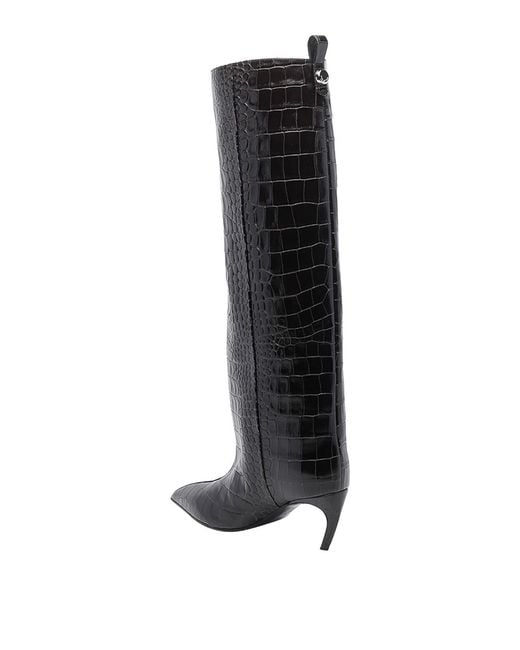 The Attico Black Dark Lea Boots