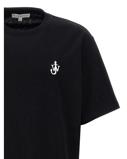 J.W. Anderson Black J.W.Anderson 'Anchor Embroidery' T-Shirt for men