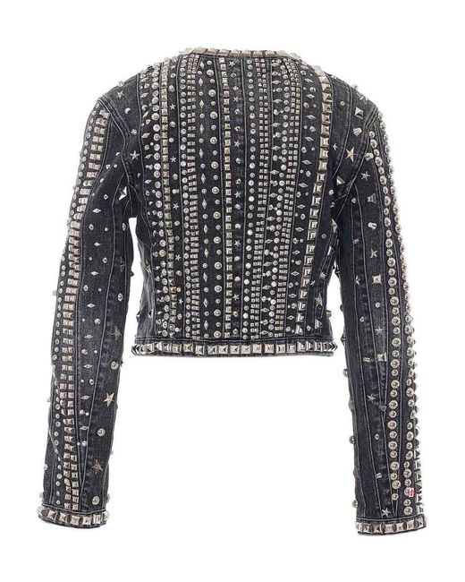 R13 Black Studded Hook Denim Jacket