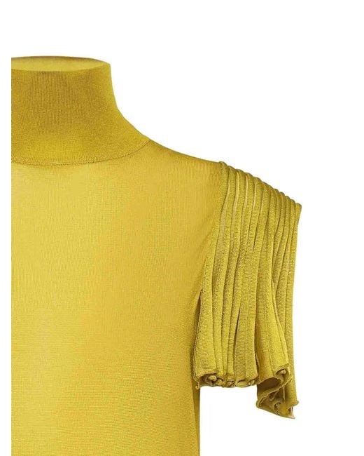 Alaïa Yellow Long Viscose Dress