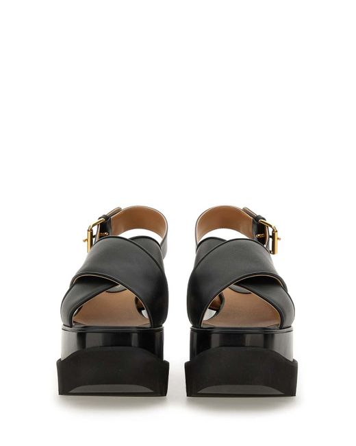 Stella McCartney Black Polyurethane Sandals Delight