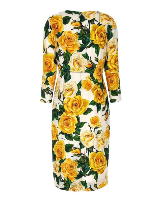 Dolce & Gabbana Yellow Midi Dress