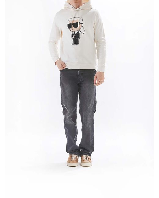 Karl Lagerfeld White Karl Hooded Sweatshirt for men