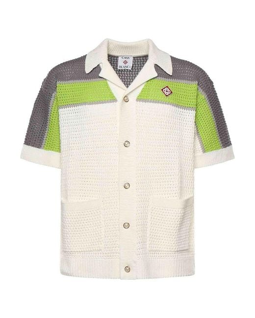 Casablanca White Short Sleeve Shirts for men
