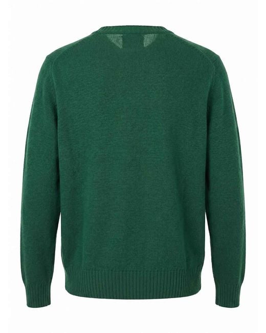 Malo Green Cashmere Round Neck for men