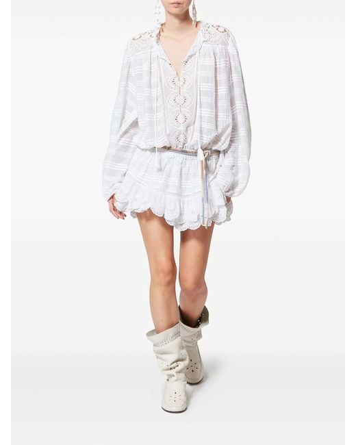 Isabel Marant White Preya Cotton Mini Dress