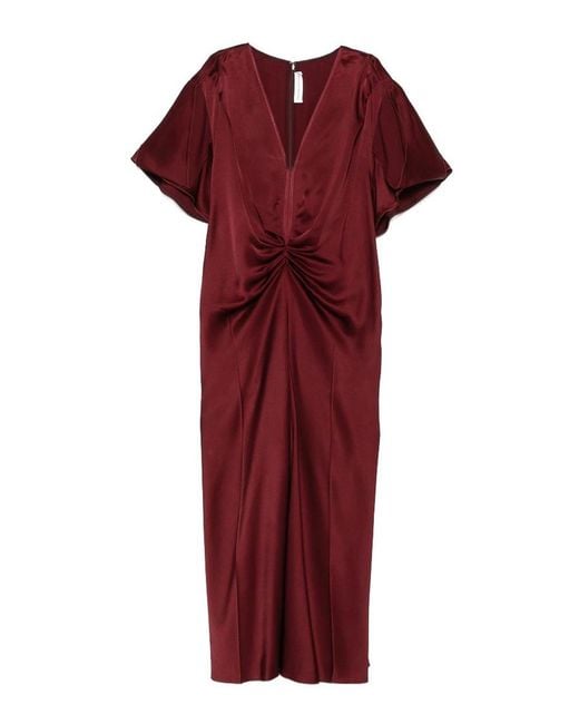 Victoria Beckham Red Midi Dresses