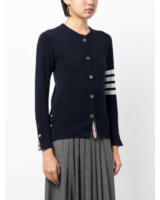 Thom Browne Black 4-Bar Stripe Cardigan