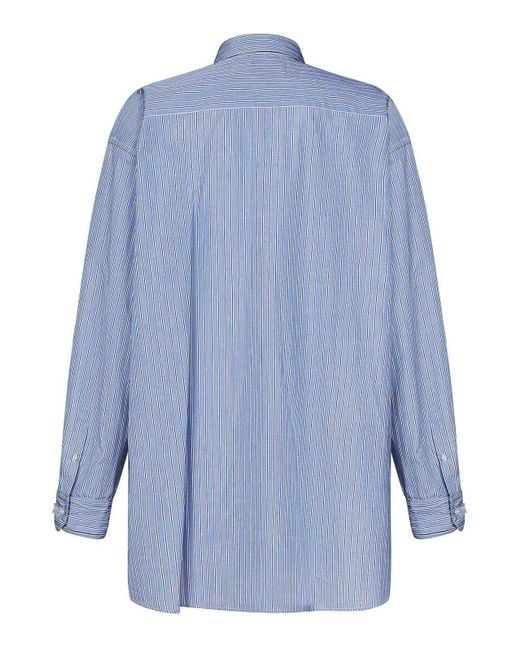 Maison Margiela Blue Long Oxford Shirt for men