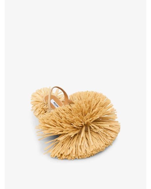 Moschino Metallic Cork Raffia Sandal