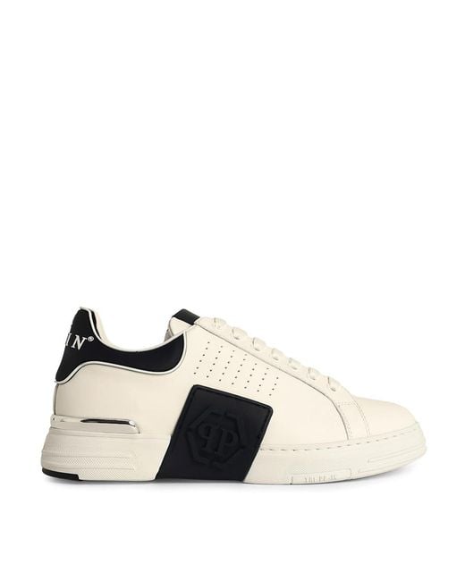 Philipp Plein Natural Lo-Top Phantom Leather Sneakers for men