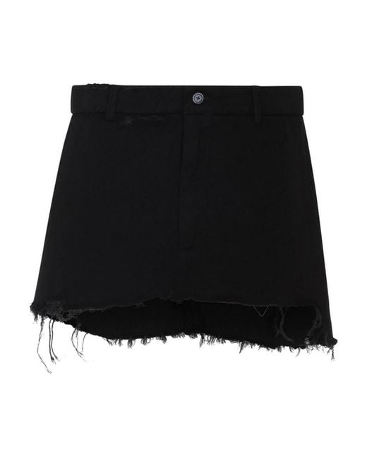 Balenciaga Black Tailored Mini Skirt