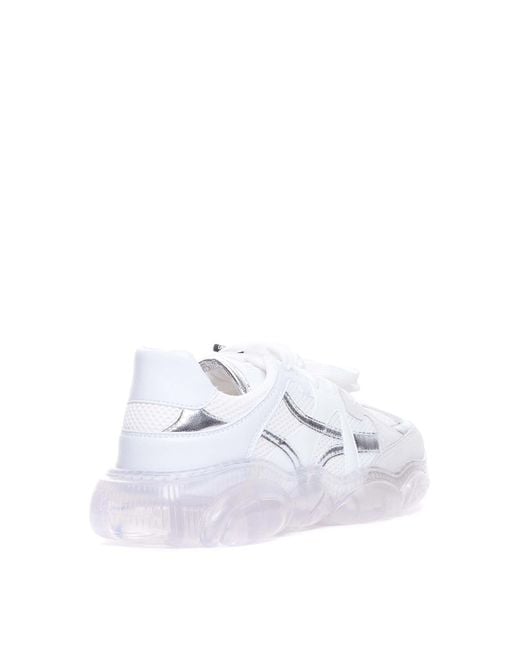 Moschino White Teddy Shoes With Transparent Sole for men