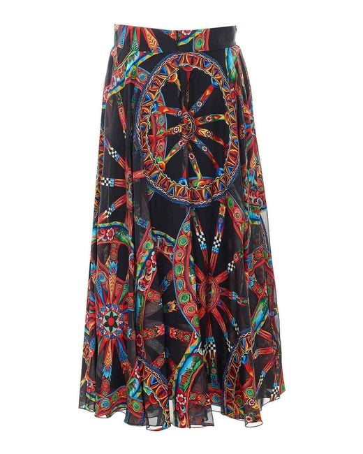 Dolce & Gabbana Multicolor Carretto Print Skirt