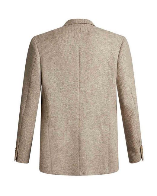 Etro Natural Double-Breasted Jacket With Peak Lapels for men