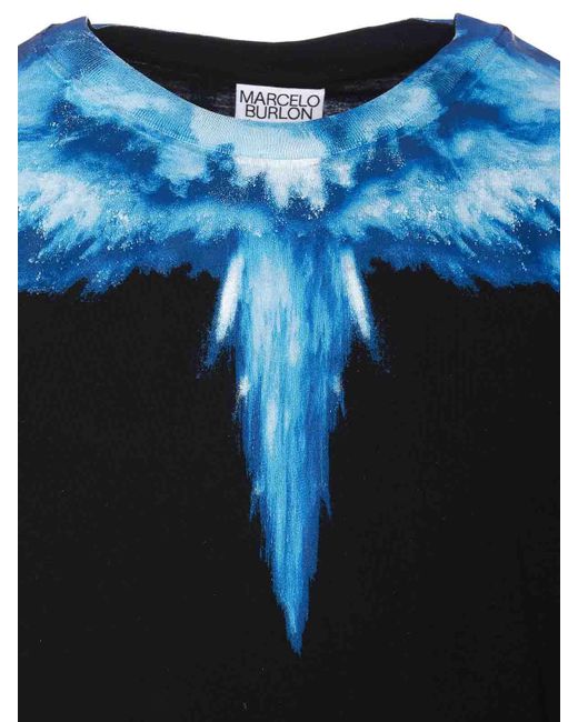 Marcelo Burlon Black Colordust Wings T-shirt for men