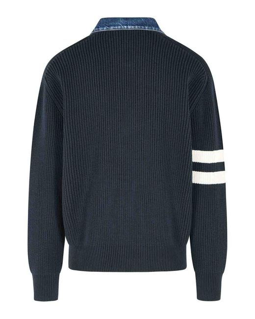 DSquared² Blue Cotton Blend Sweater for men
