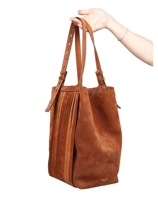 Golden Goose Deluxe Brand Brown Suede Shopping Bag